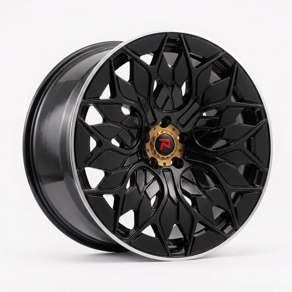 RZR L forged wheel — Gloss Black / Polished Lip