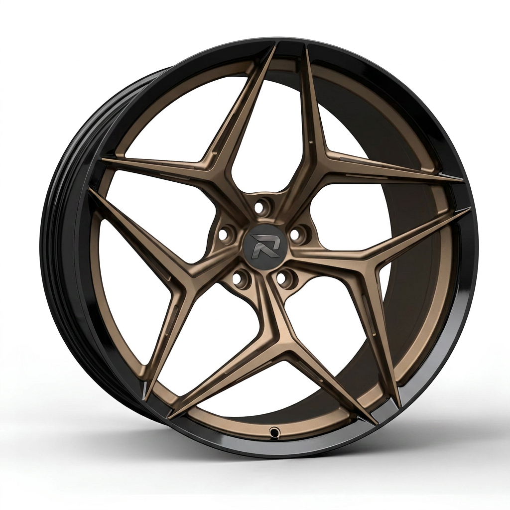 RZR CLXII forged wheel — Satin Bronze / Gloss Black Lip