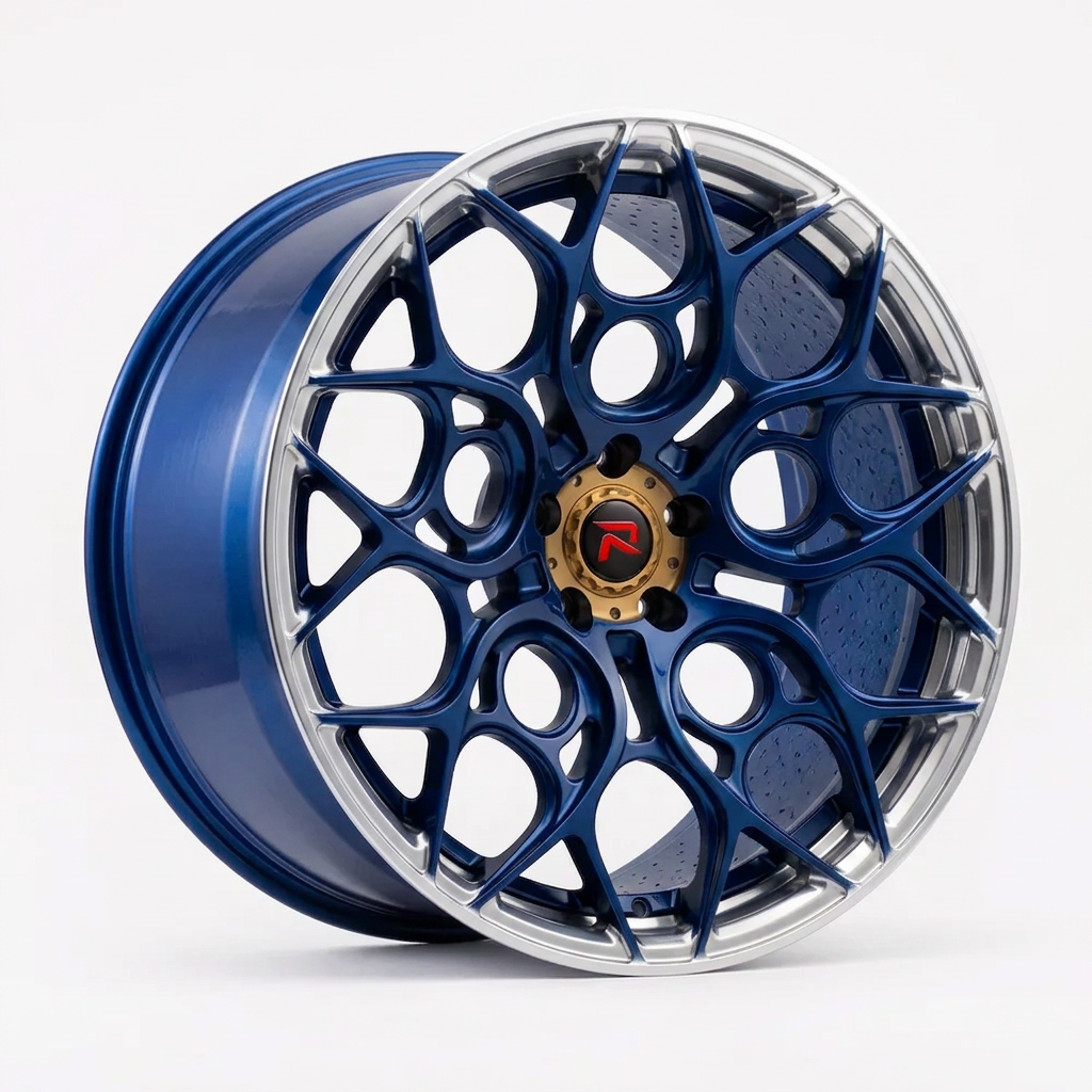RZR XXXVI forged wheel — Candy Blue / Polished Lip