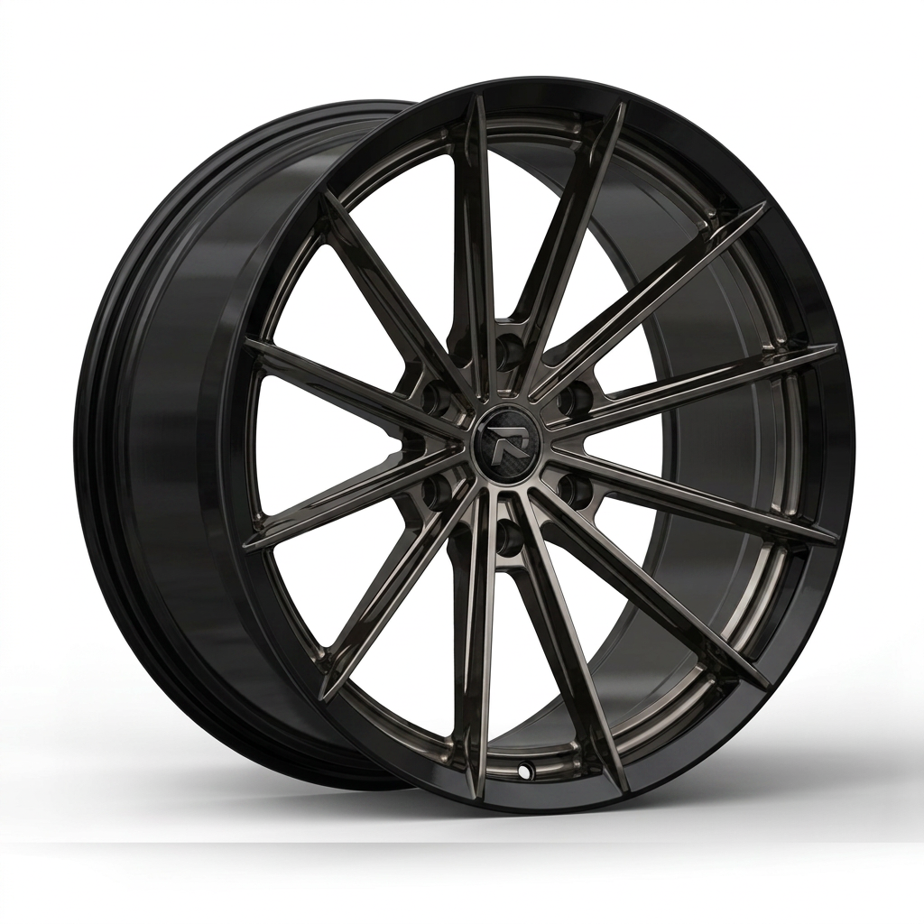RZR CXX forged wheel — Smoked Chrome / Gloss Black