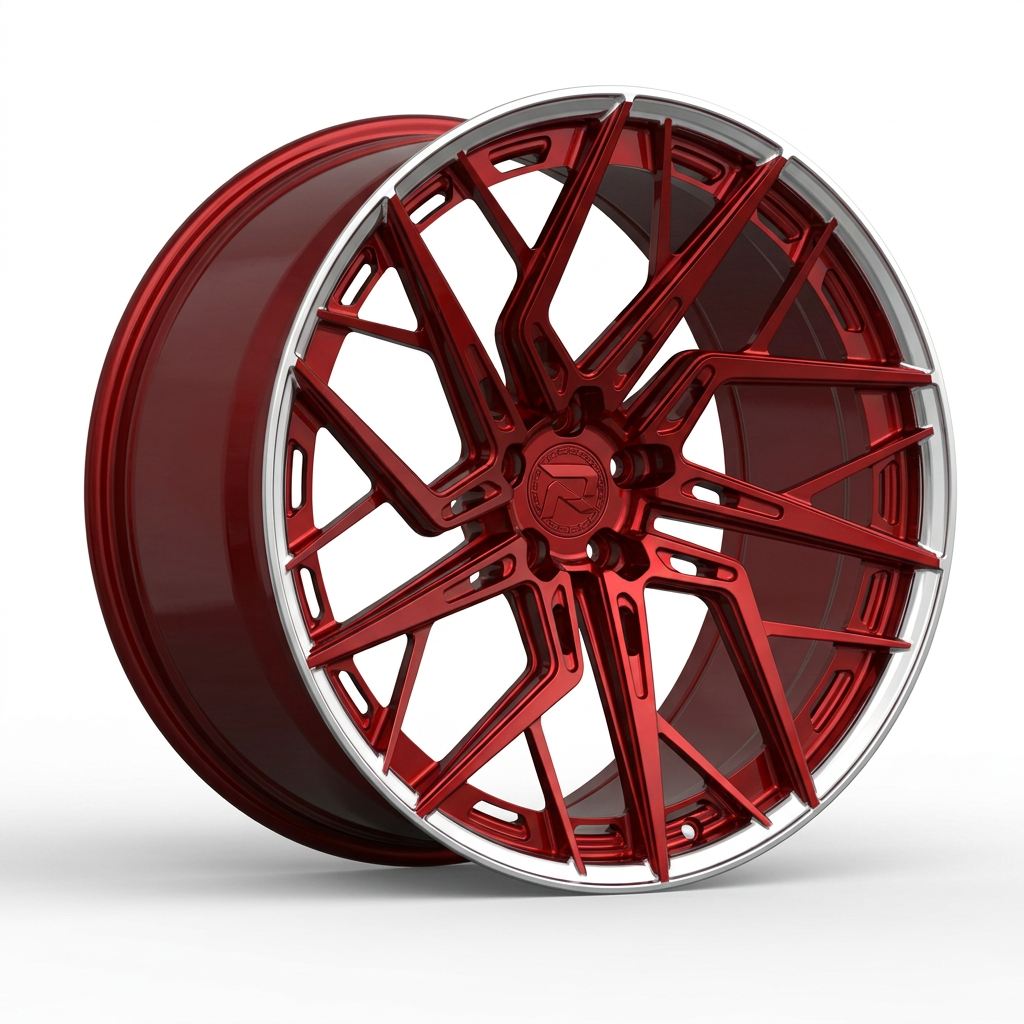 RZR CLIV forged wheel — Candy Red / Polished Lip