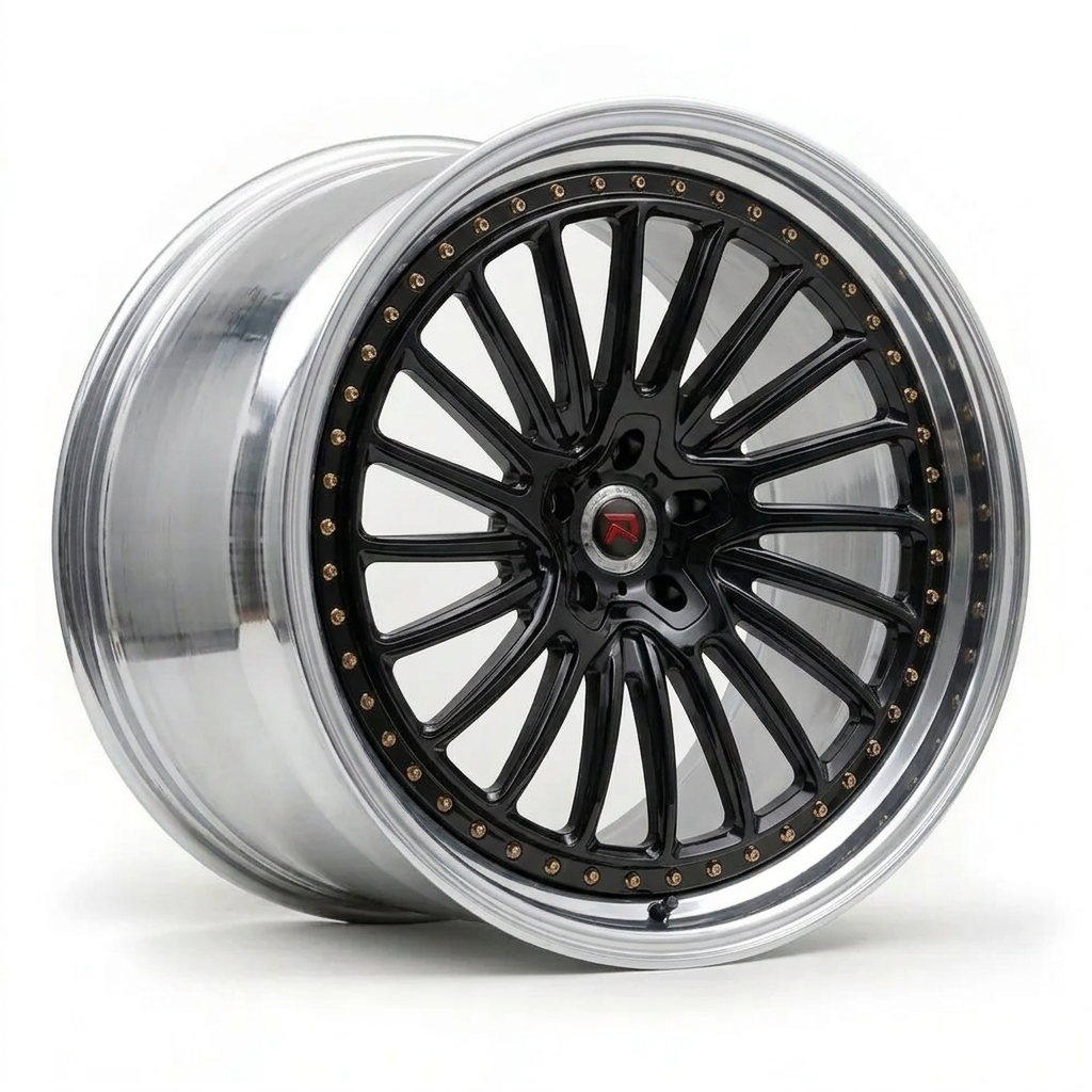 RZR XXV forged wheel — Gloss Black / Polished Lip