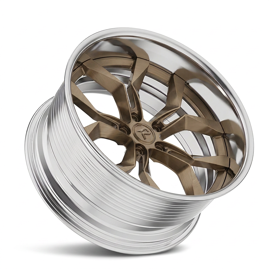 RZR LIX forged wheel — Brushed Bronze / Polished Lip