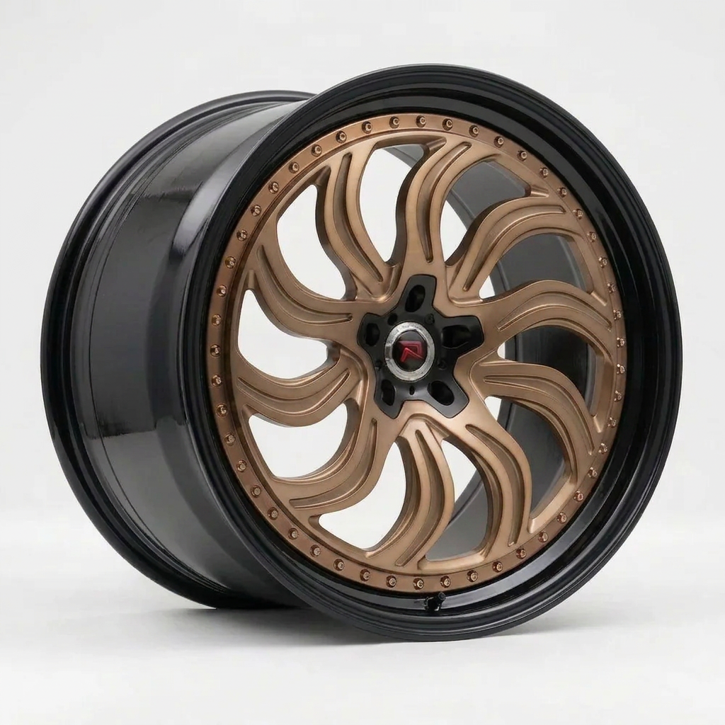 RZR XXXIII forged wheel — Satin Bronze / Gloss Black Lip