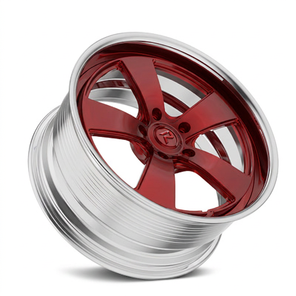 RZR LXVII forged wheel — Candy Red / Polished Lip