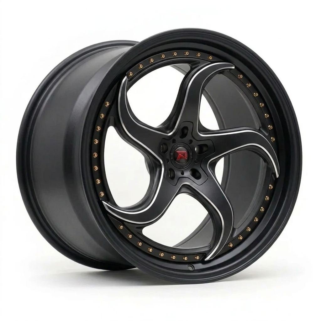 RZR XXVII forged wheel — Matte Black / Milled Edges
