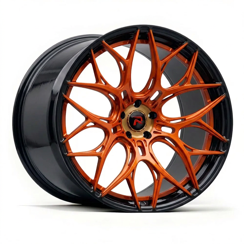 RZR LIV forged wheel — Candy Orange / Gloss Black Lip