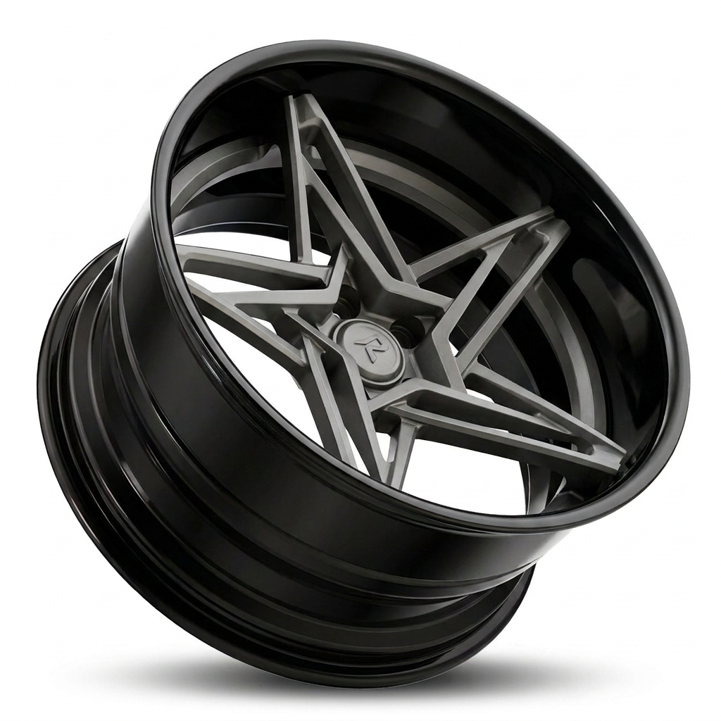 RZR IX forged wheel — Brushed Graphite / Gloss Black Barrel