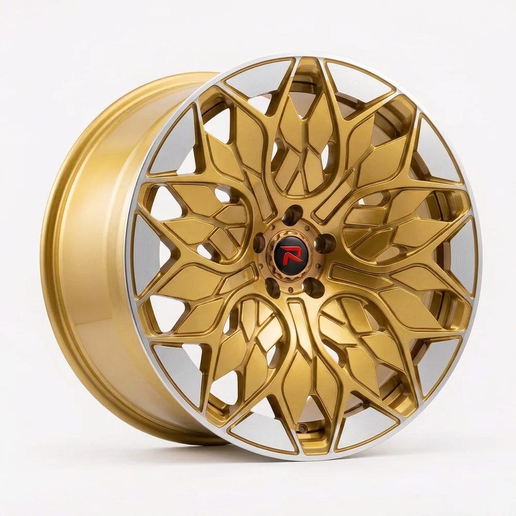 RZR L forged wheel — Gloss Gold / Machined Lip