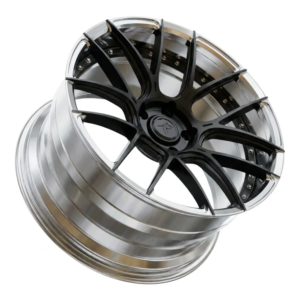 RZR II forged wheel — Satin Black Face / Polished Barrel