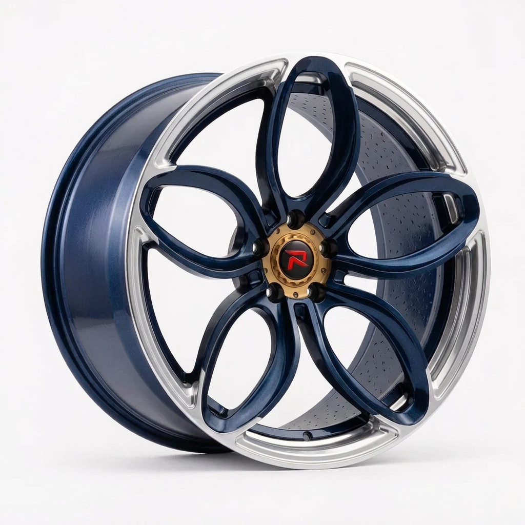 RZR XLVIII forged wheel — Midnight Blue Pearl / Polished Lip