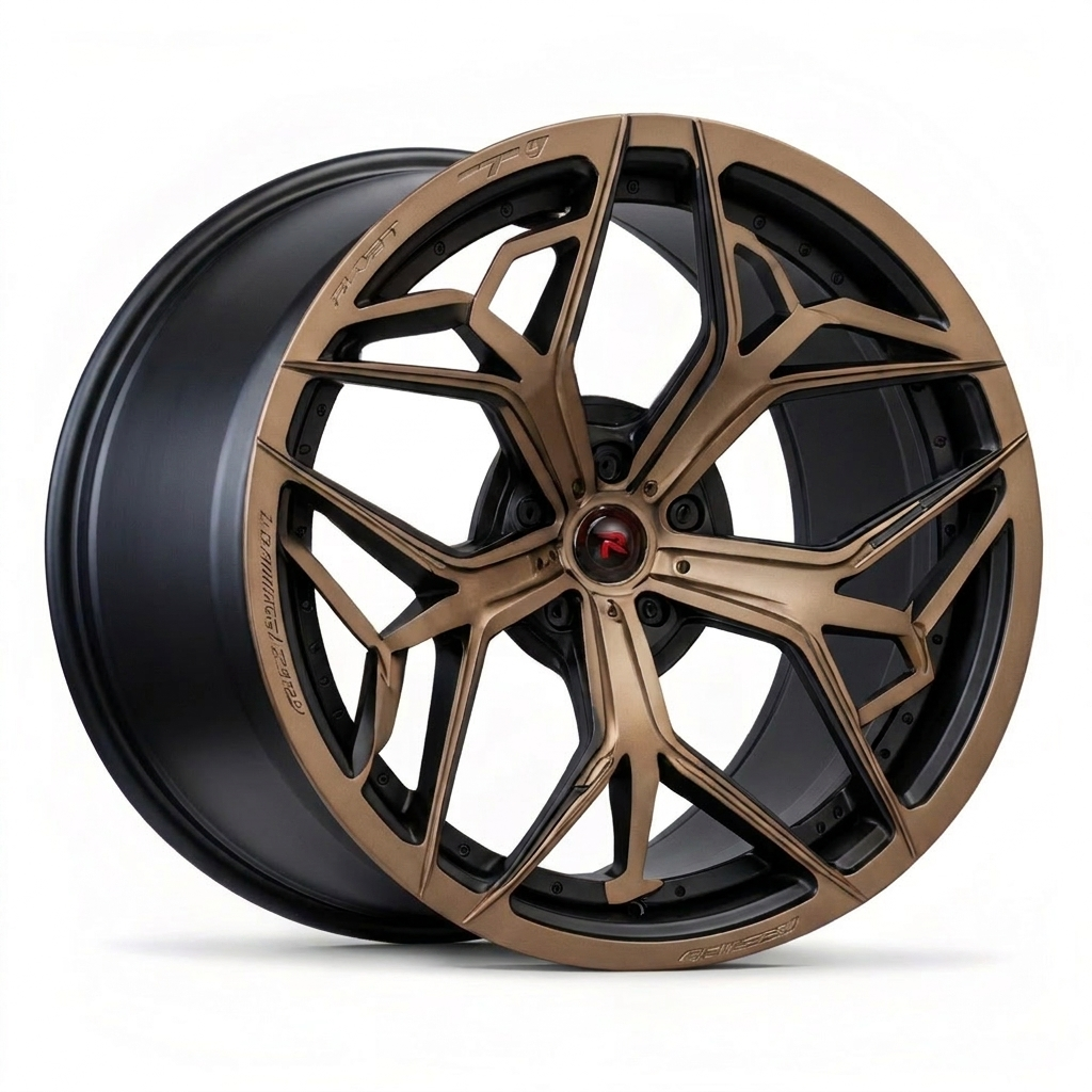 RZR XIII forged wheel — Matte Bronze Face / Satin Black Barrel