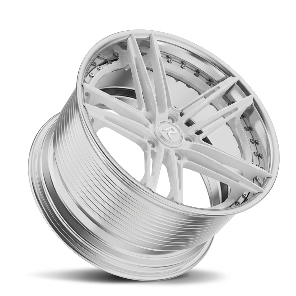 RZR LXIX forged wheel — Gloss White / Polished Lip