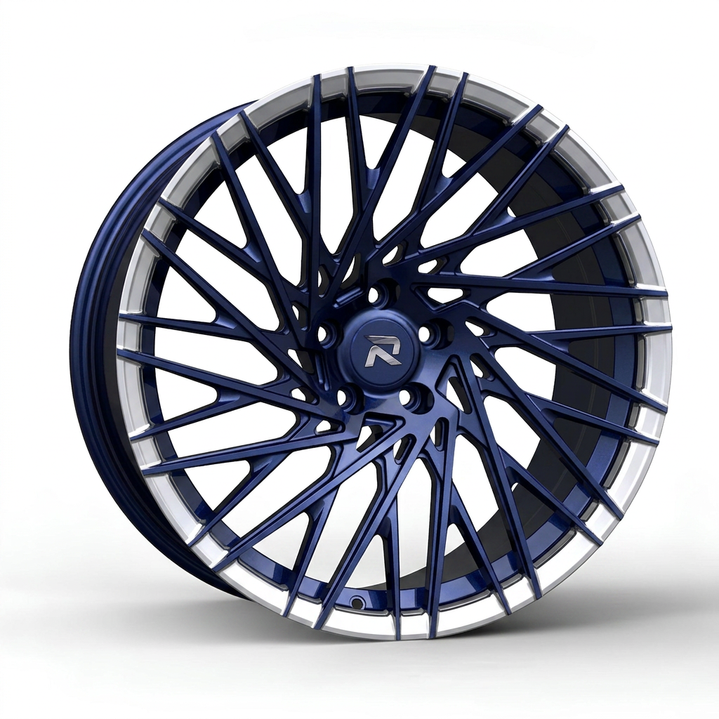 RZR CXCV forged wheel — Midnight Blue Pearl / Polished Lip