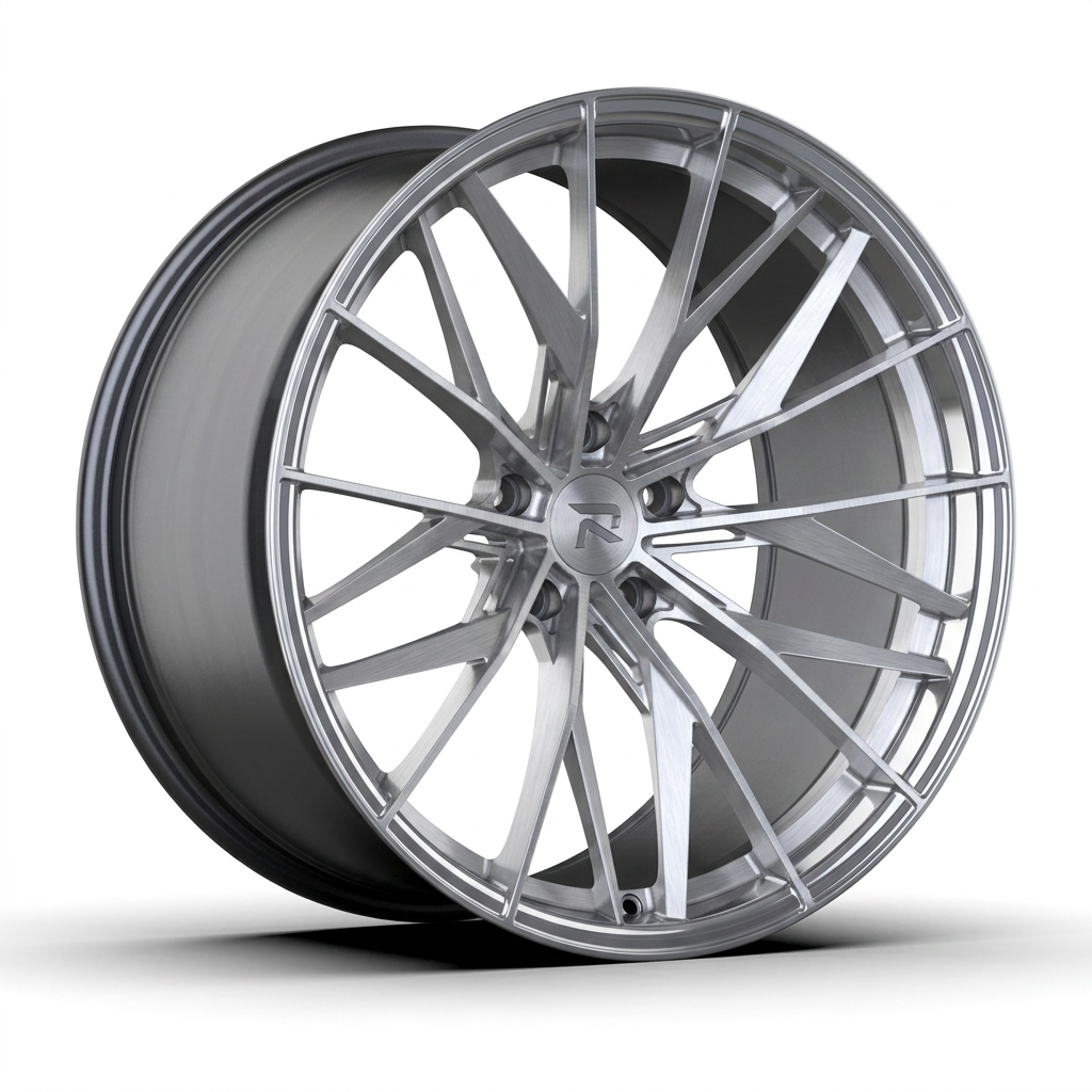 RZR CXXXVIII forged wheel — Brushed Silver / Polished Lip