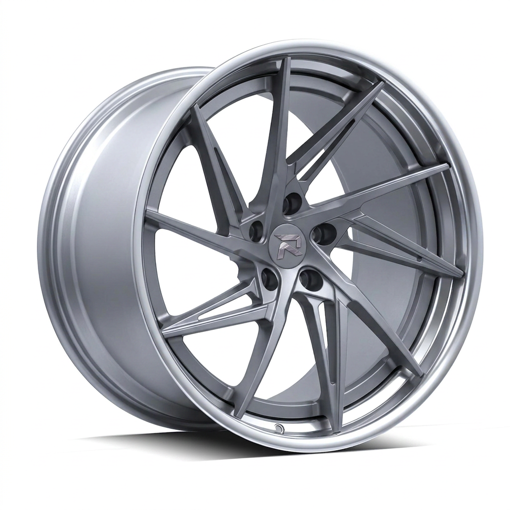 RZR XCIX forged wheel — Frozen Grey Matte / Polished Lip