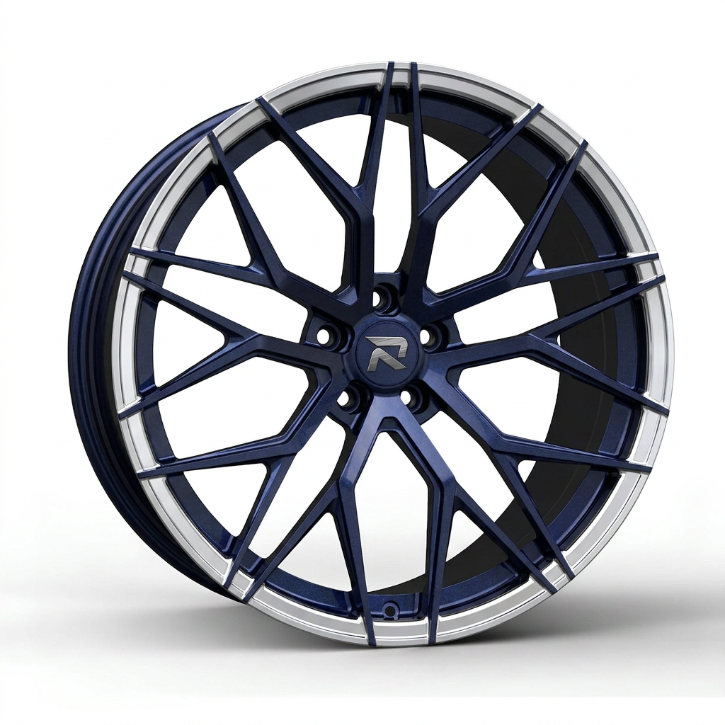 RZR CXXIX forged wheel — Midnight Blue Pearl / Polished Lip
