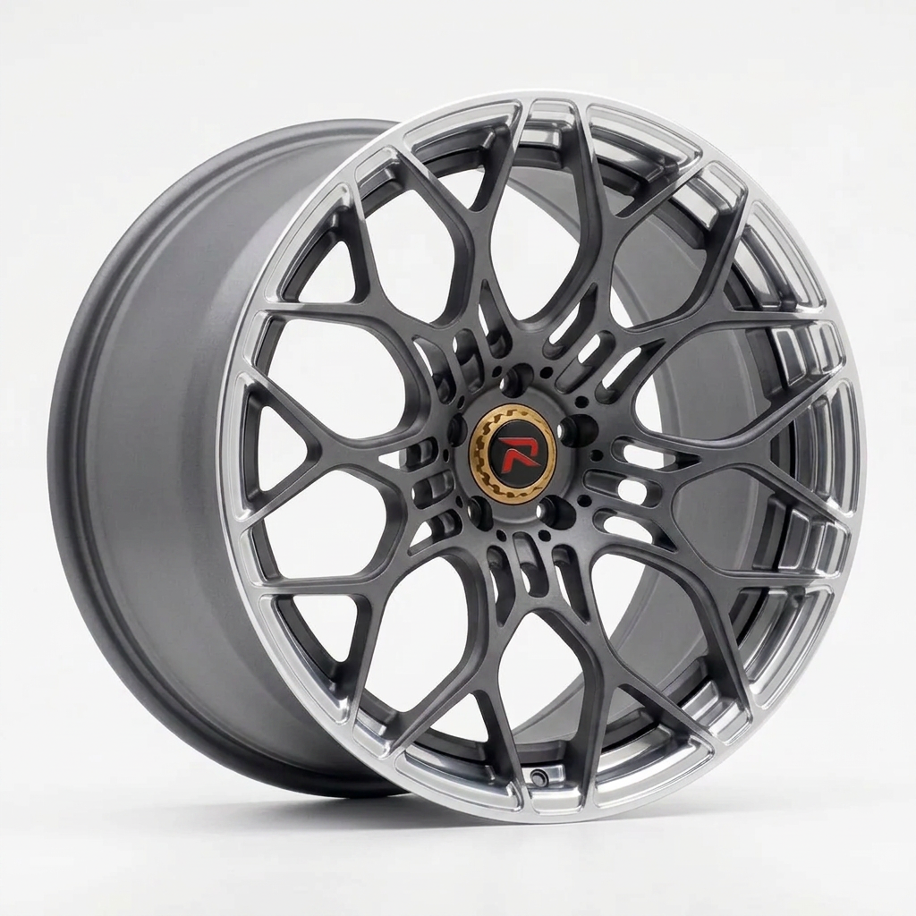 RZR XLV forged wheel — Frozen Grey Matte / Polished Lip