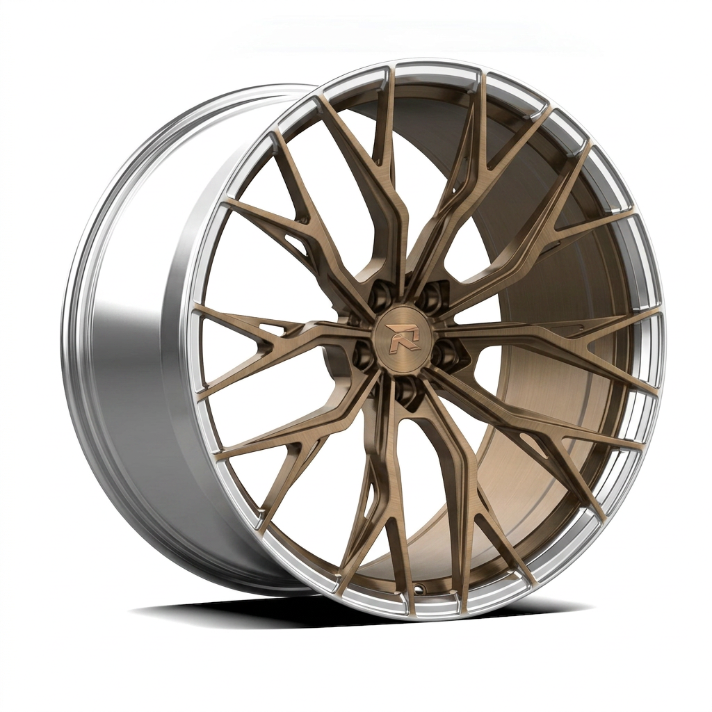 RZR CCII forged wheel — Brushed Bronze / Polished Lip