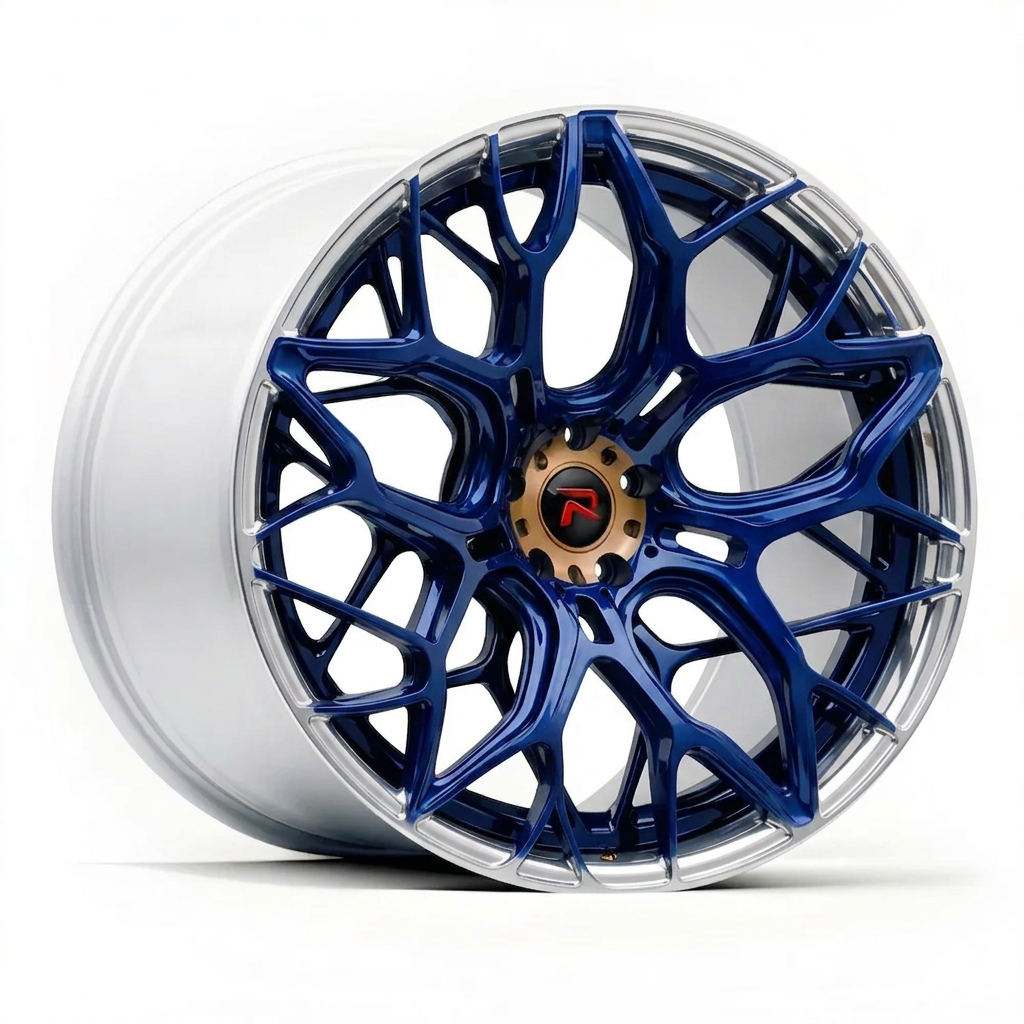 RZR XLIII forged wheel — Candy Blue / Polished Lip