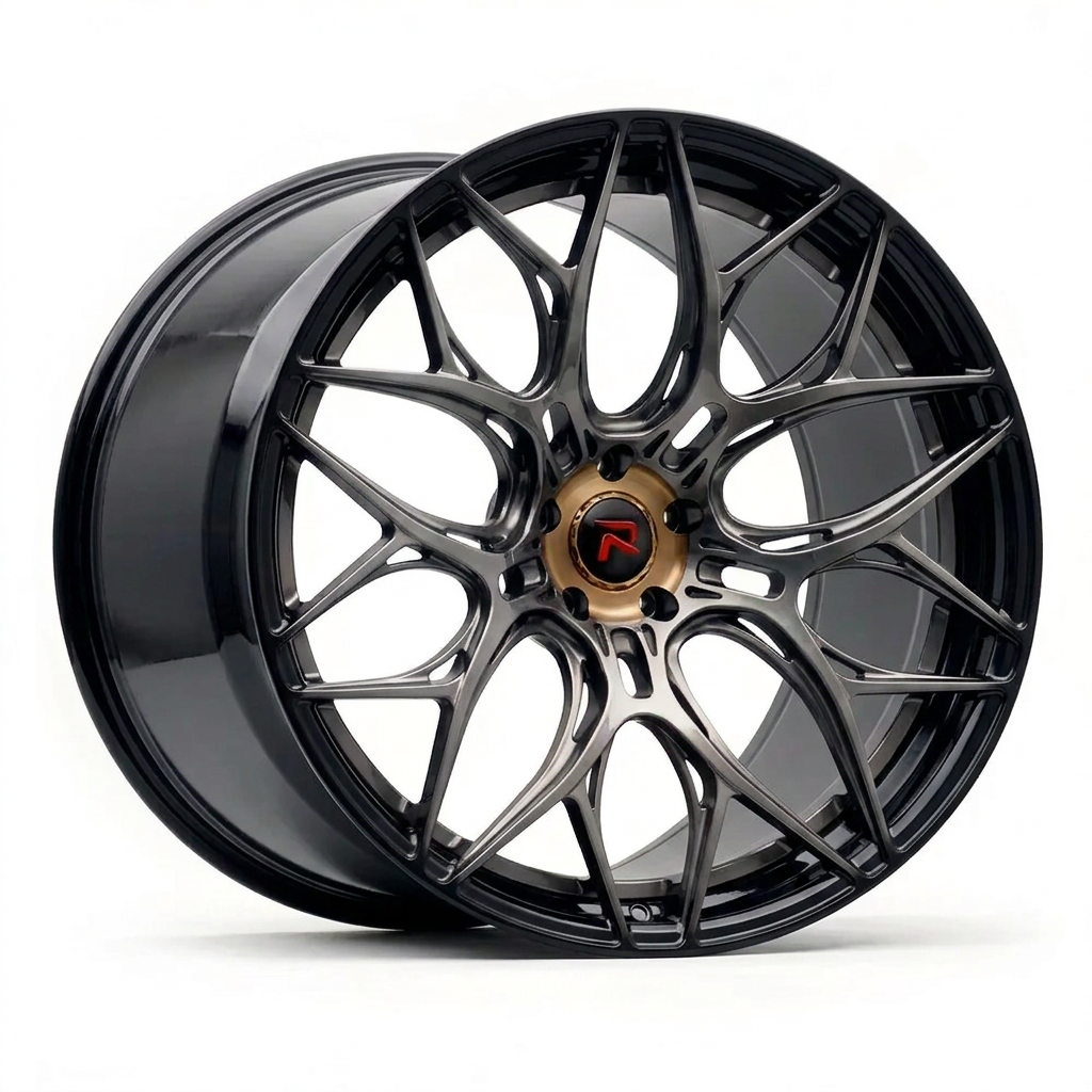 RZR LIV forged wheel — Smoked Chrome / Gloss Black
