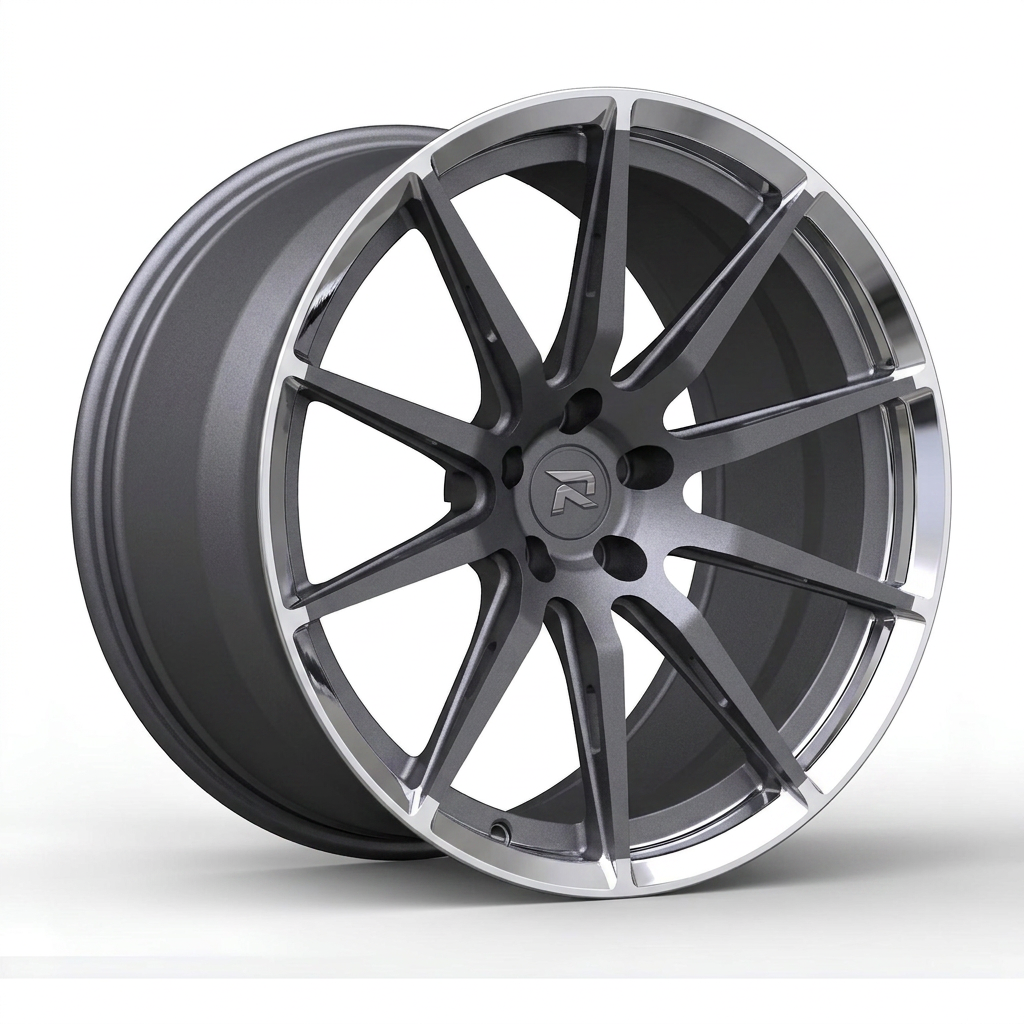 RZR CXCVIII forged wheel — Frozen Grey Matte / Polished Lip
