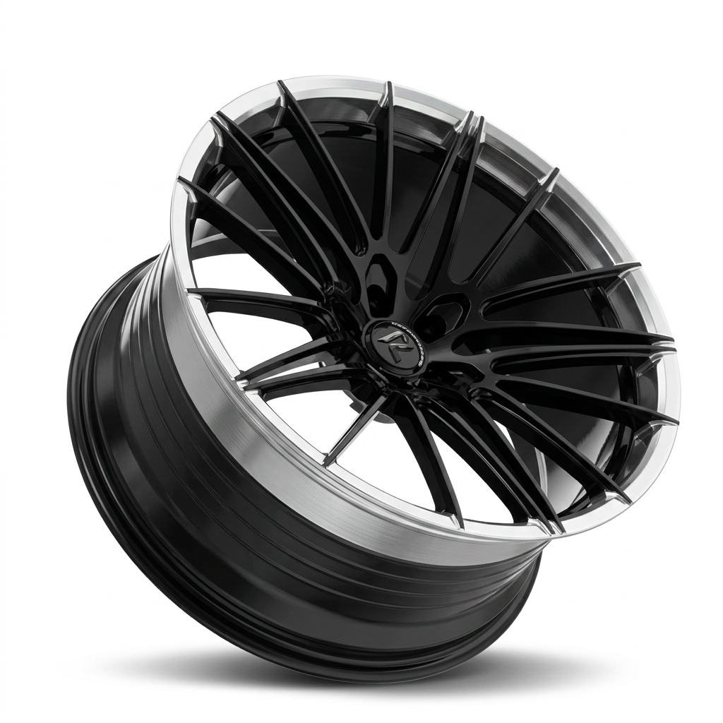 RZR LXXIII forged wheel — Gloss Black / Polished Lip