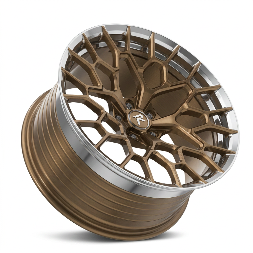 RZR LXXXIII forged wheel — Brushed Bronze / Polished Lip