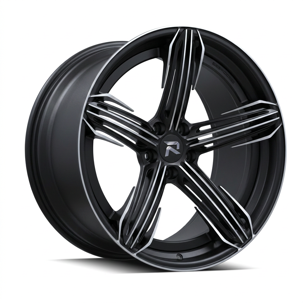 RZR CIV forged wheel — Matte Black / Milled Edges