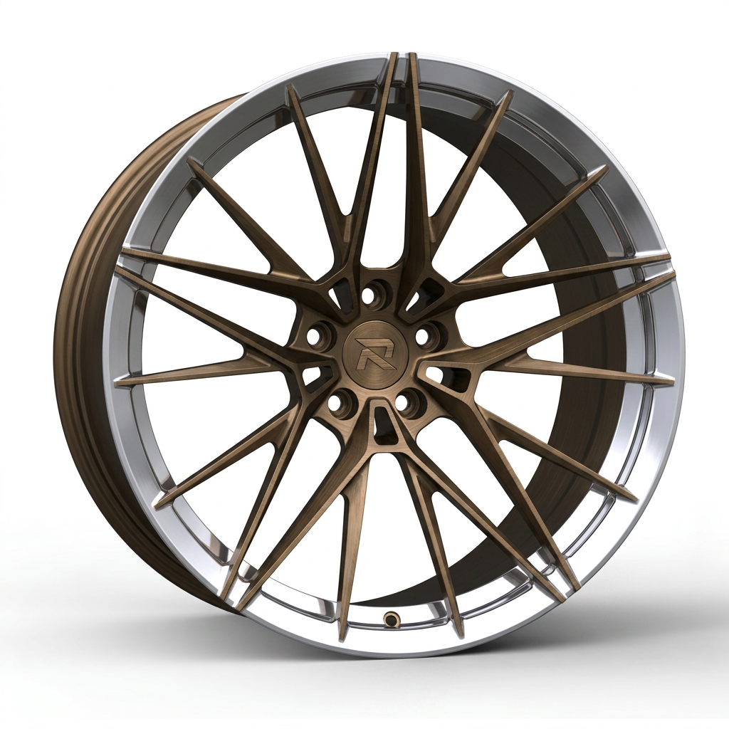 RZR CLXXXVII forged wheel — Brushed Bronze / Polished Lip