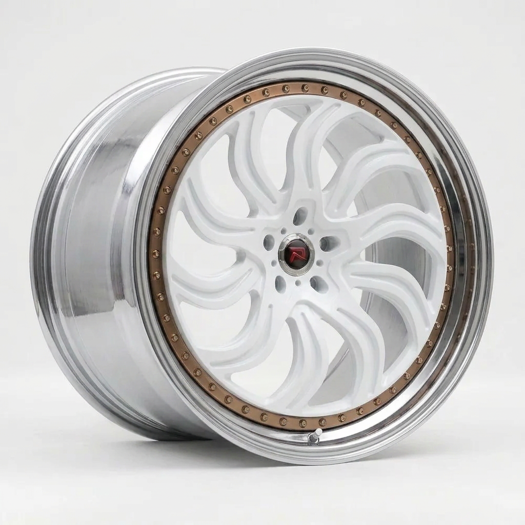 RZR XXXIII forged wheel — Gloss White / Polished Lip