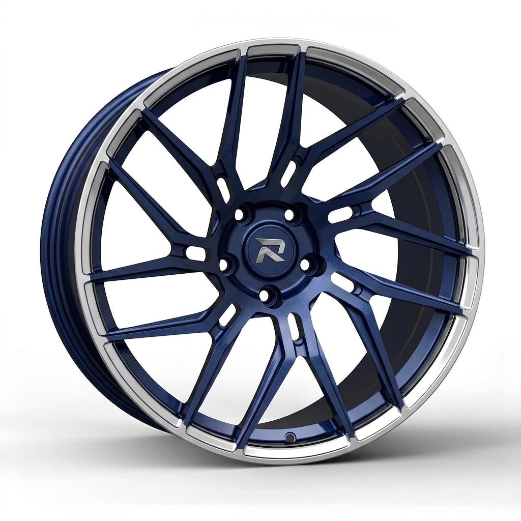 RZR CLXIII forged wheel — Midnight Blue Pearl / Polished Lip