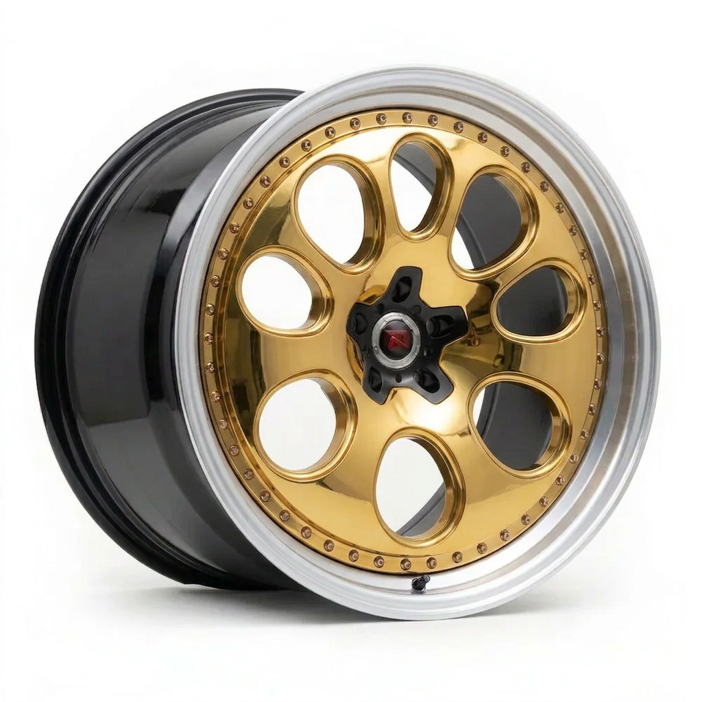 RZR XXIV forged wheel — Gloss Gold / Machined Lip