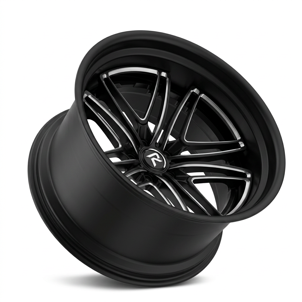 RZR LXVIII forged wheel — Matte Black / Milled Edges