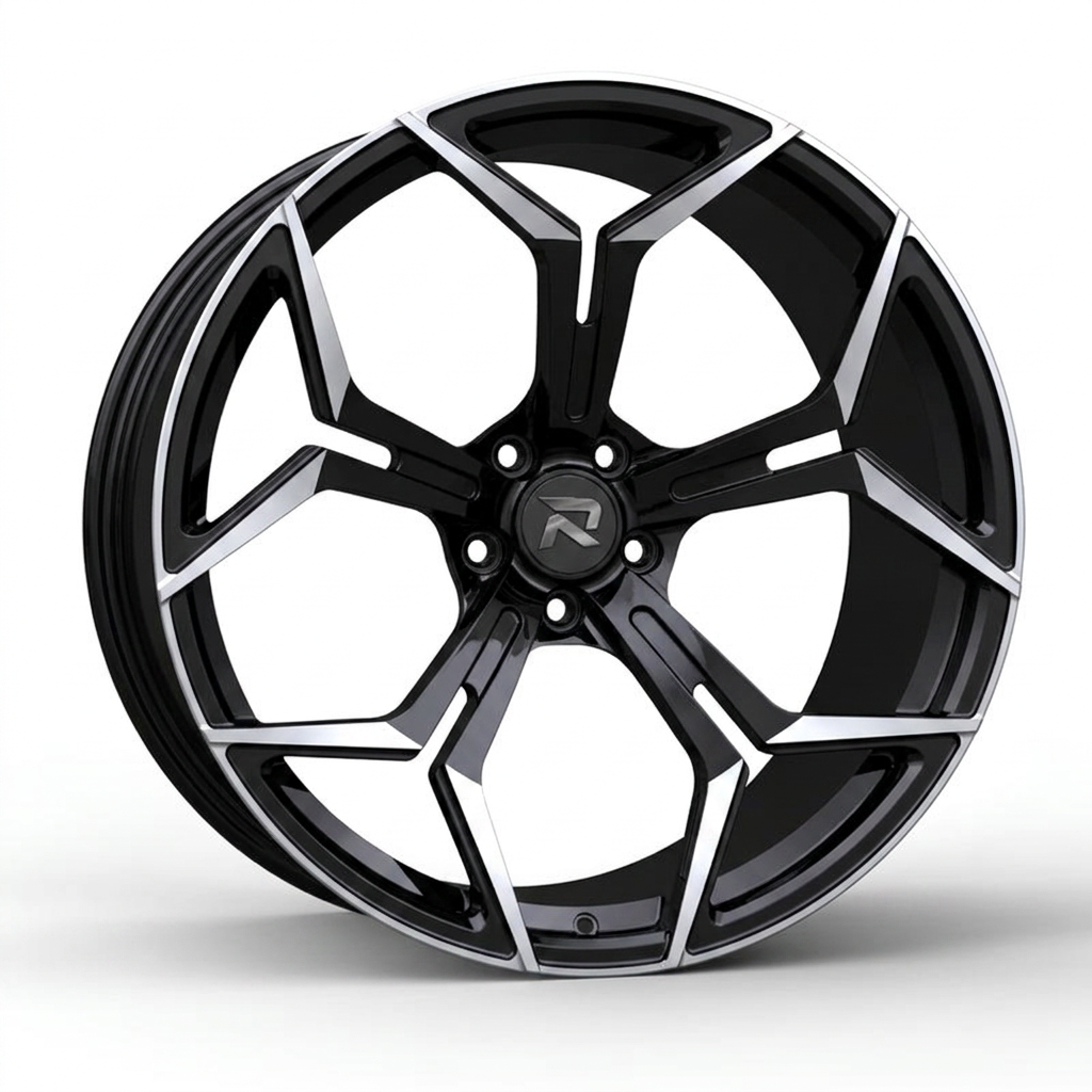 RZR CLXXV forged wheel — Gloss Black / Polished Lip