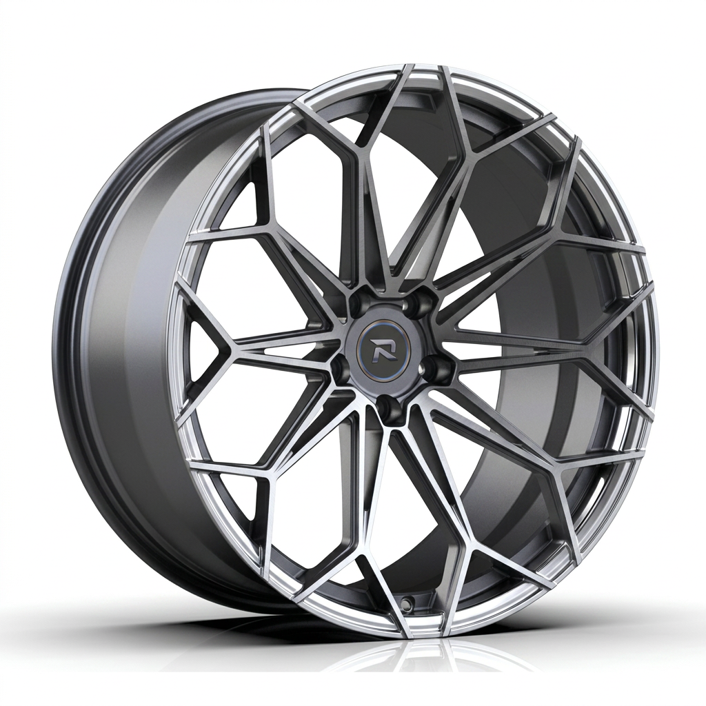 RZR CXXV forged wheel — Graphite Machined / Polished Lip