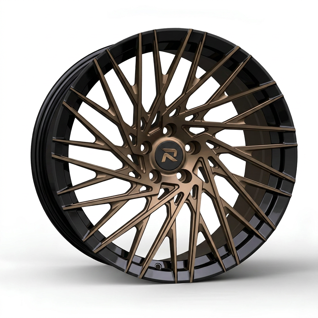 RZR CXCV forged wheel — Satin Bronze / Gloss Black Lip