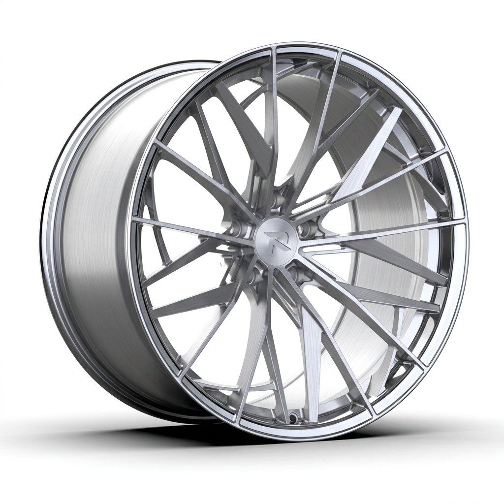 RZR CXXXIV forged wheel — Brushed Silver / Polished Lip