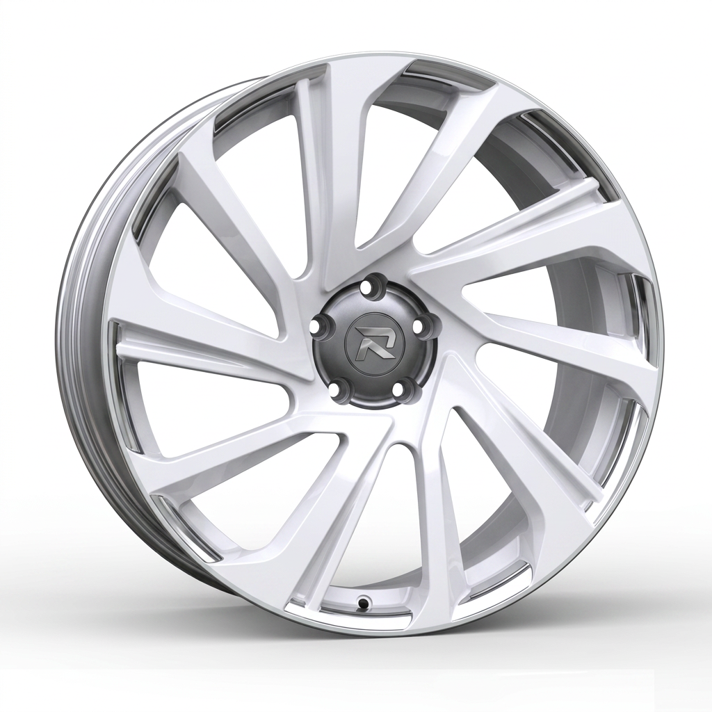 RZR CLIX forged wheel — Gloss White / Polished Lip