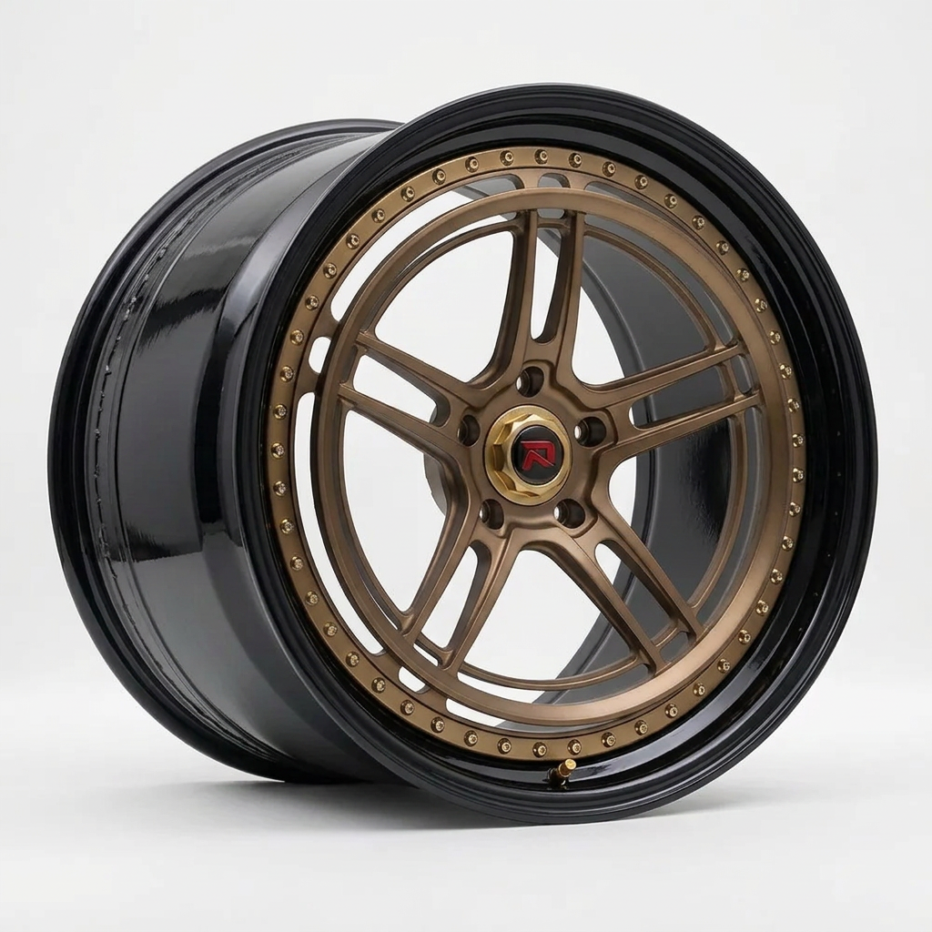 RZR XL forged wheel — Satin Bronze / Gloss Black Lip