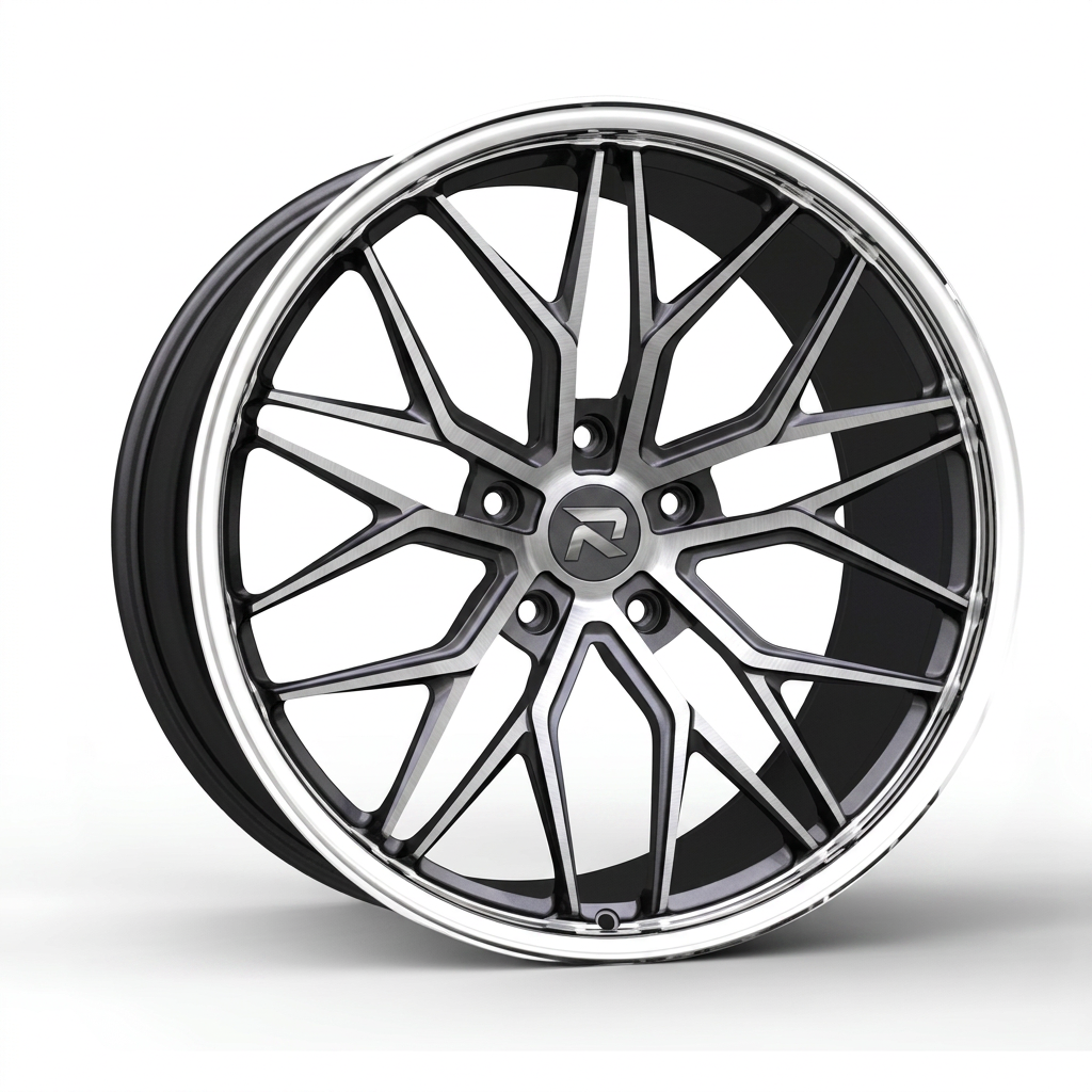 RZR CXXXI forged wheel — Graphite Machined / Polished Lip