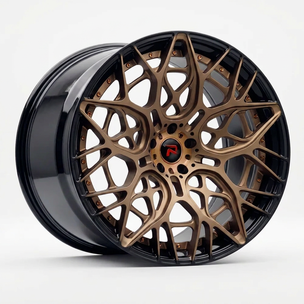 RZR LV forged wheel — Satin Bronze / Gloss Black Lip