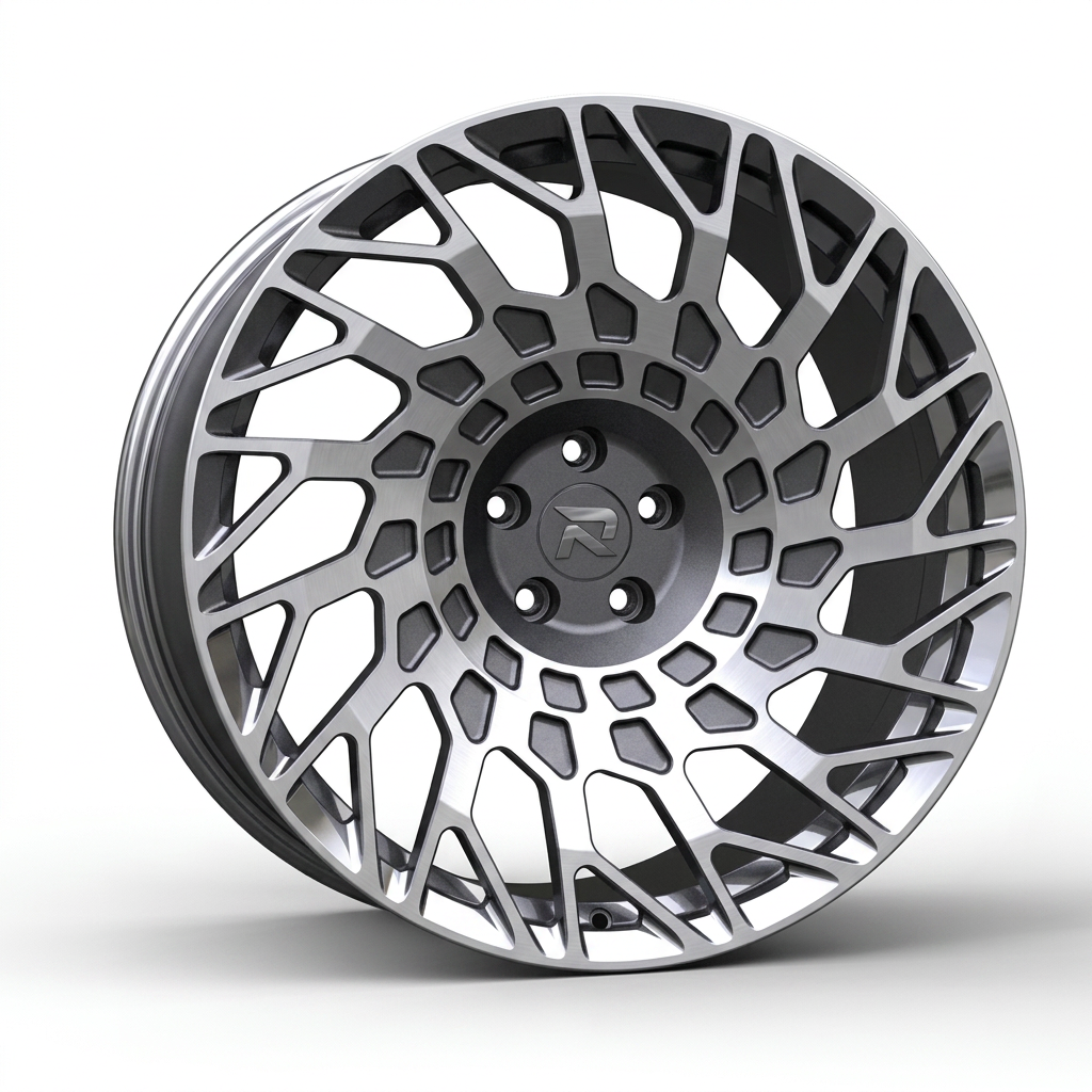 RZR CXLVII forged wheel — Graphite Machined / Polished Lip