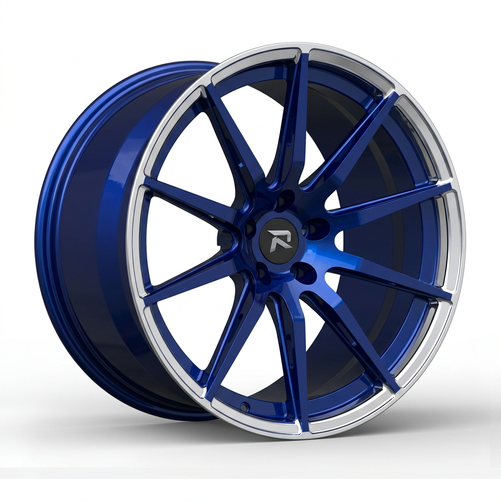 RZR CXCVIII forged wheel — Candy Blue / Polished Lip