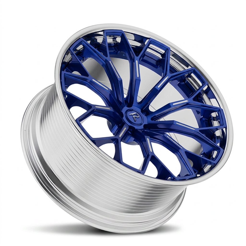 RZR LXVI forged wheel — Candy Blue / Polished Lip