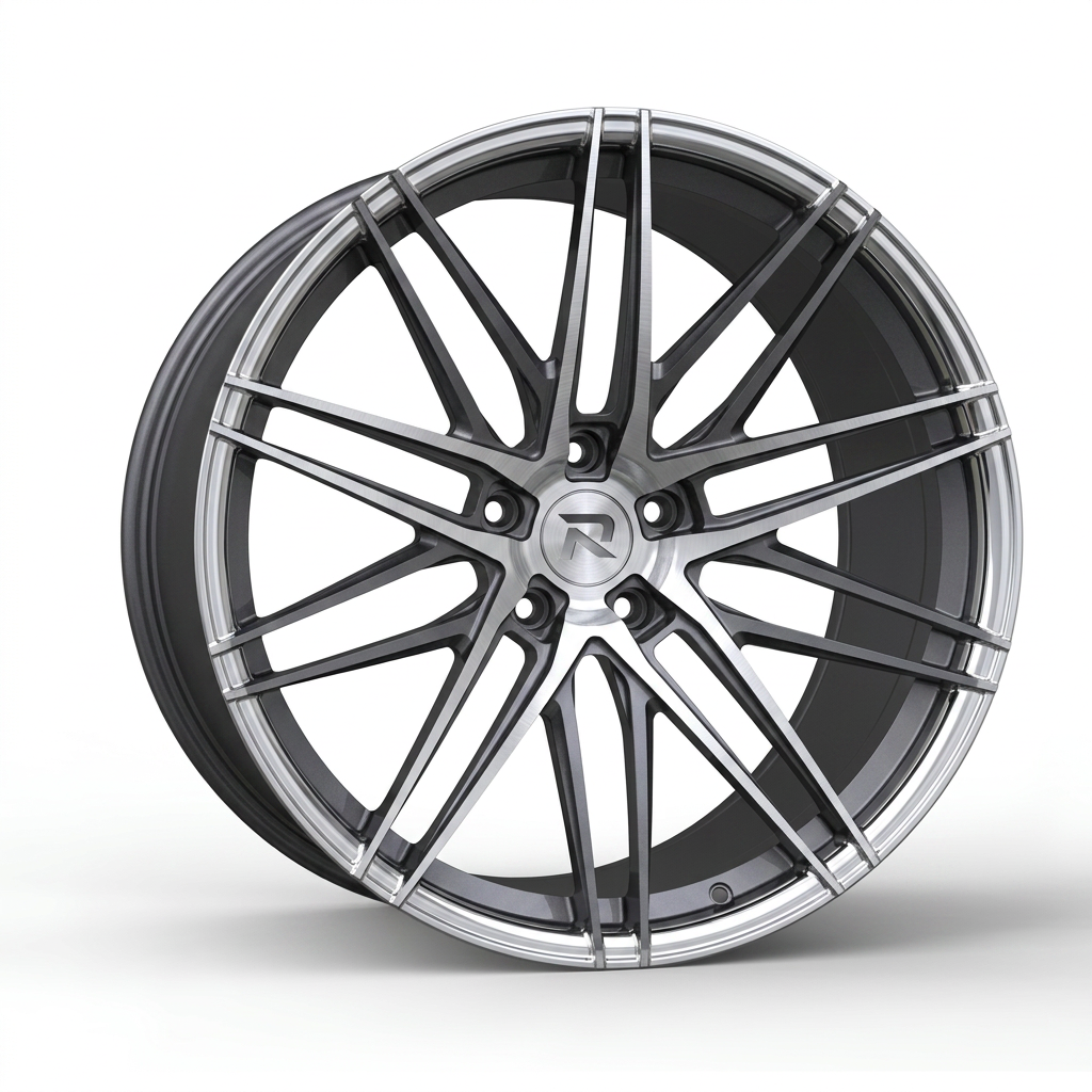 RZR CXCI forged wheel — Graphite Machined / Polished Lip