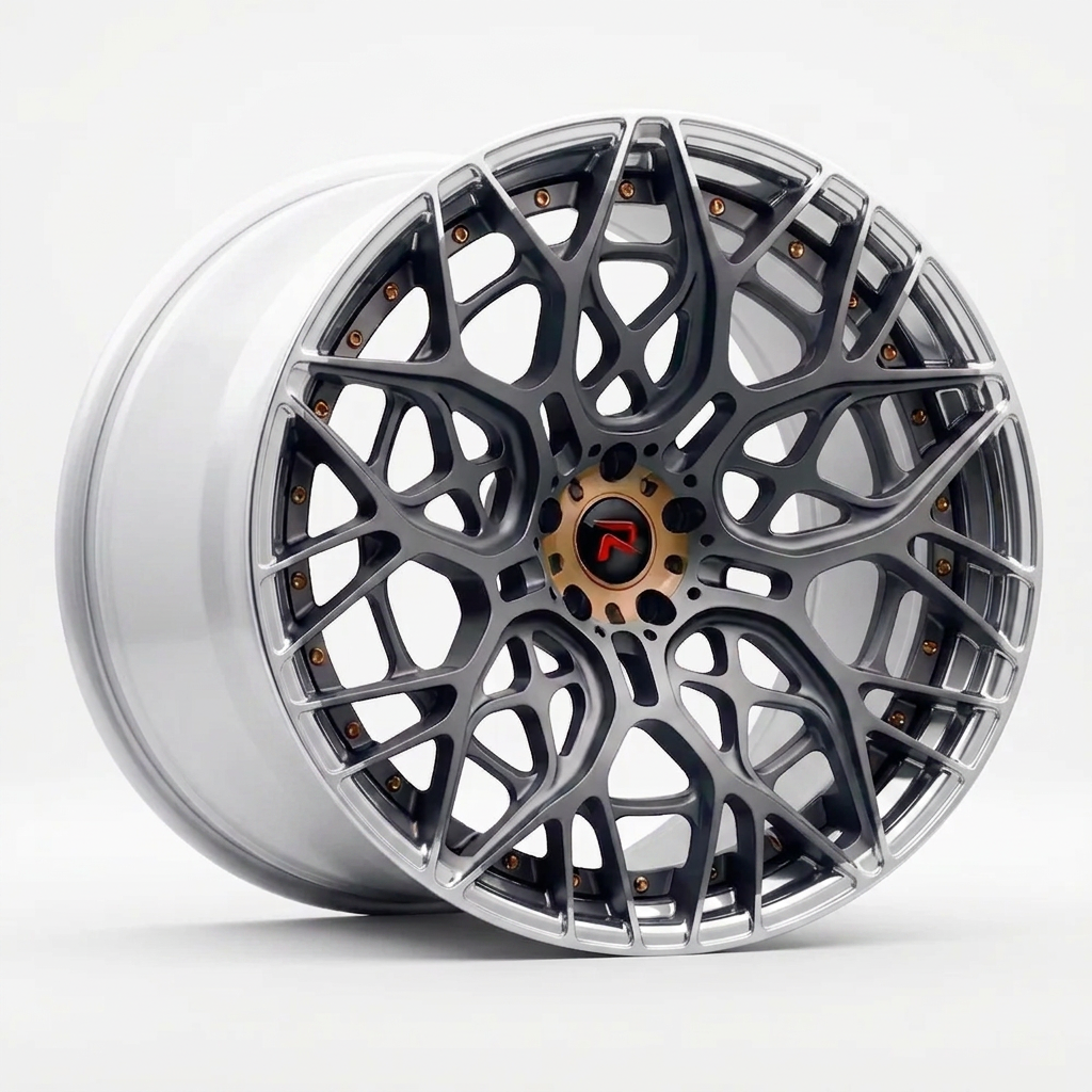 RZR LV forged wheel — Frozen Grey Matte / Polished Lip