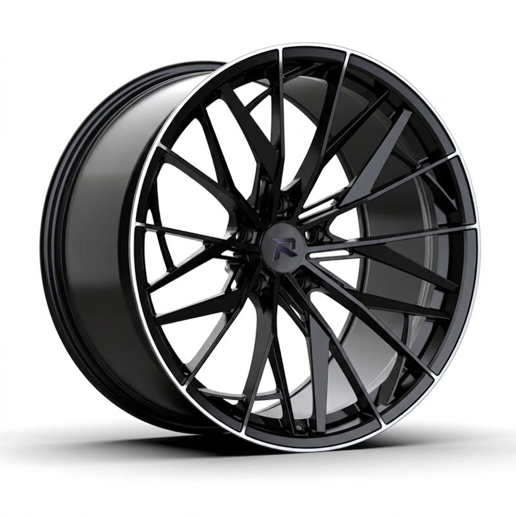 RZR CXXXIV forged wheel — Gloss Black / Polished Lip