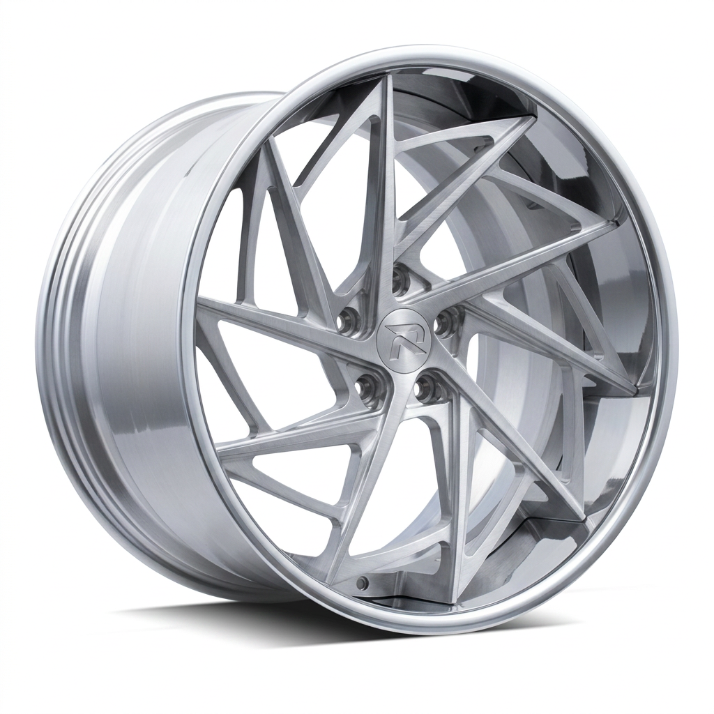 RZR XCVI forged wheel — Brushed Silver / Polished Lip