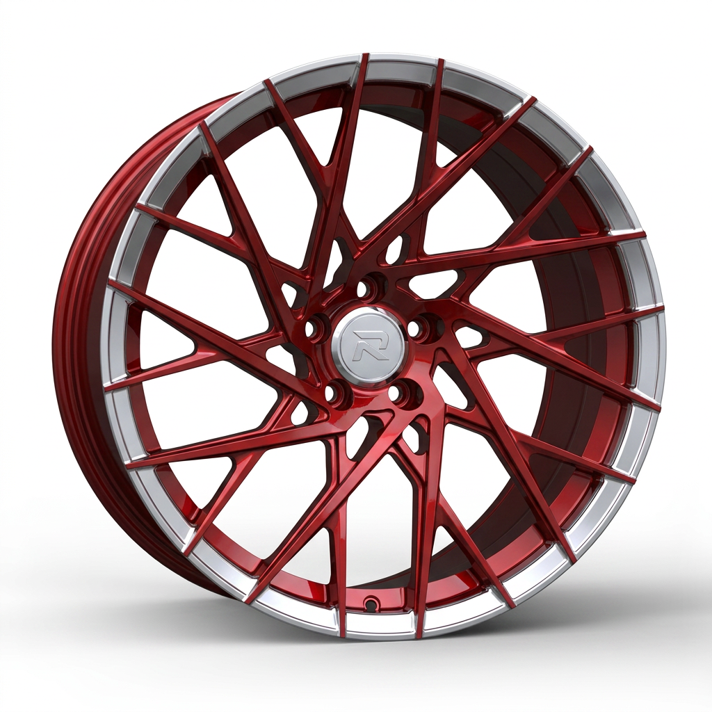 RZR CXV forged wheel — Candy Red / Polished Lip